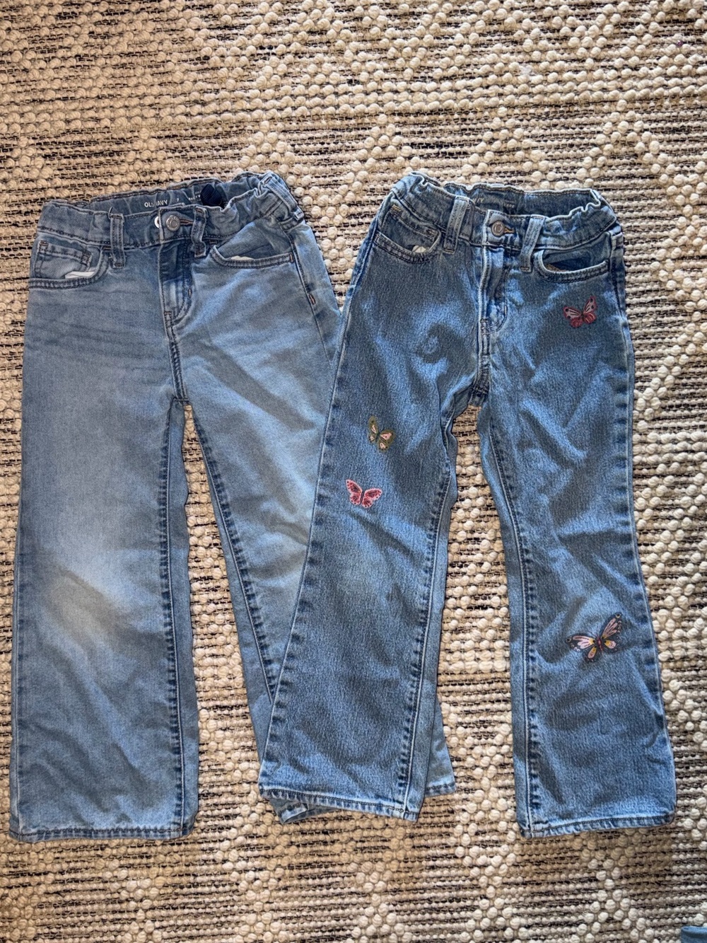 Girls' Old Navy Baggy Jeans/Blue Denim Jeans with Butterfly